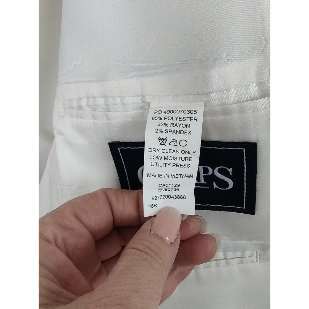 Chaps Blazer Mens 46 Regular‎ Cream Sport Coat Suit Jacket Formal